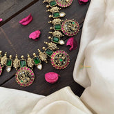 Vriksham Classic Peacock Annum Style Green Motif 1 gm gold Neckpiece-G20769